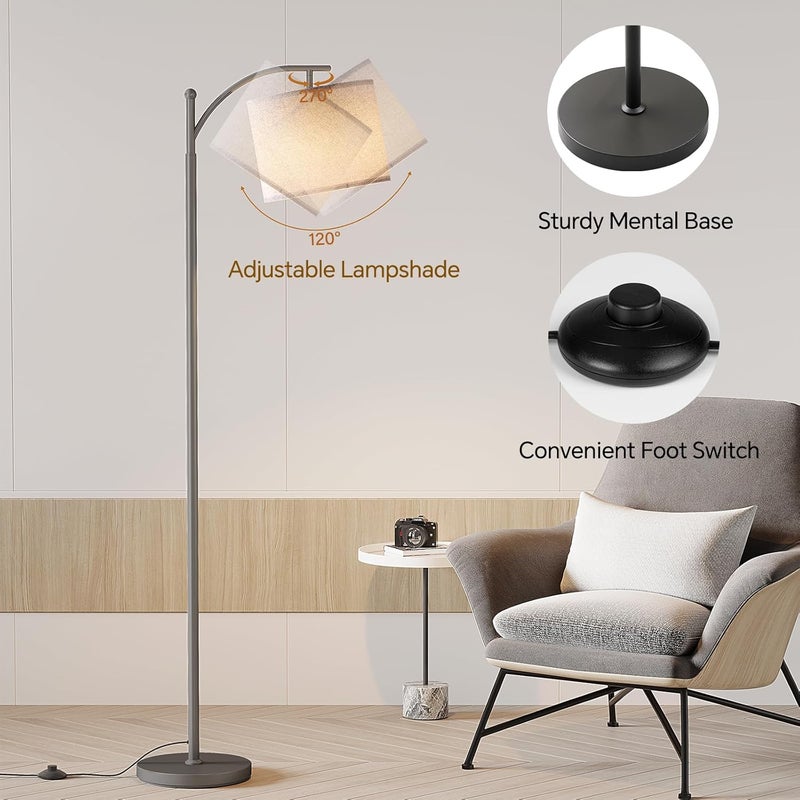 SUNMORY Arc Floor Lamp,Modern Floor Lamp with 9W 3 Color Temperatures Bulb,Metal Standing Lamps with Adjustable Hanging Lampshade,Tall Floor Lamps for Living Room,Bedroom,Office - Image 4